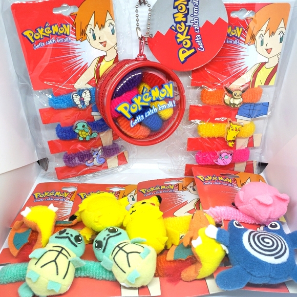 Pokemon Nintendo Trading Card Game hair ties accessories vintage - Picture 1 of 3